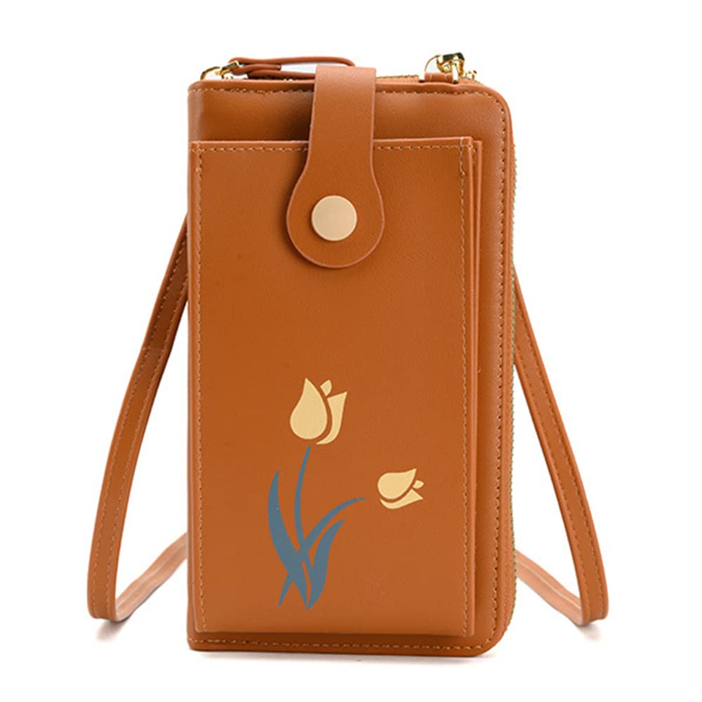 XARHAO Women's Genuine Leather Crossbody Bag - Small RFID Blocking Phone Purse with Card Holder & Wallet - Stylish Shoulder Handbag for Daily Use, Travel, Shopping & Work