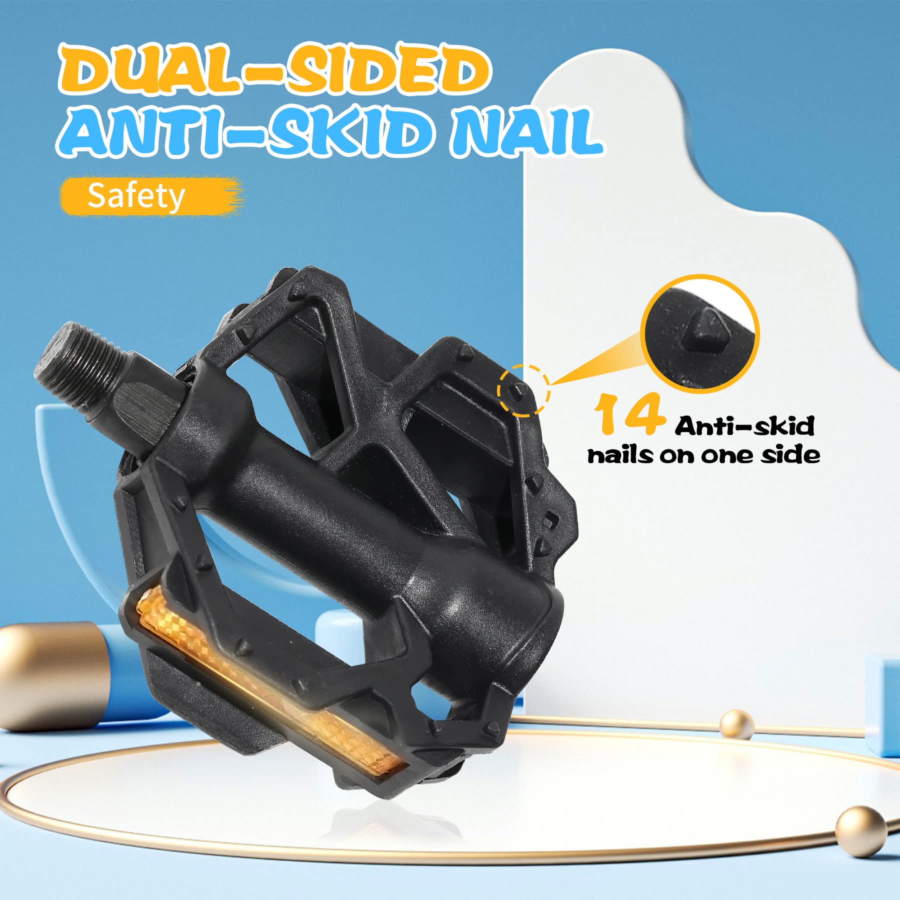Best Kids Bike Pedals - Non-Slip Durable Bicycle Pedals for Boys & Girls - Perfect for Commuting, School Rides & Outdoor Adventures