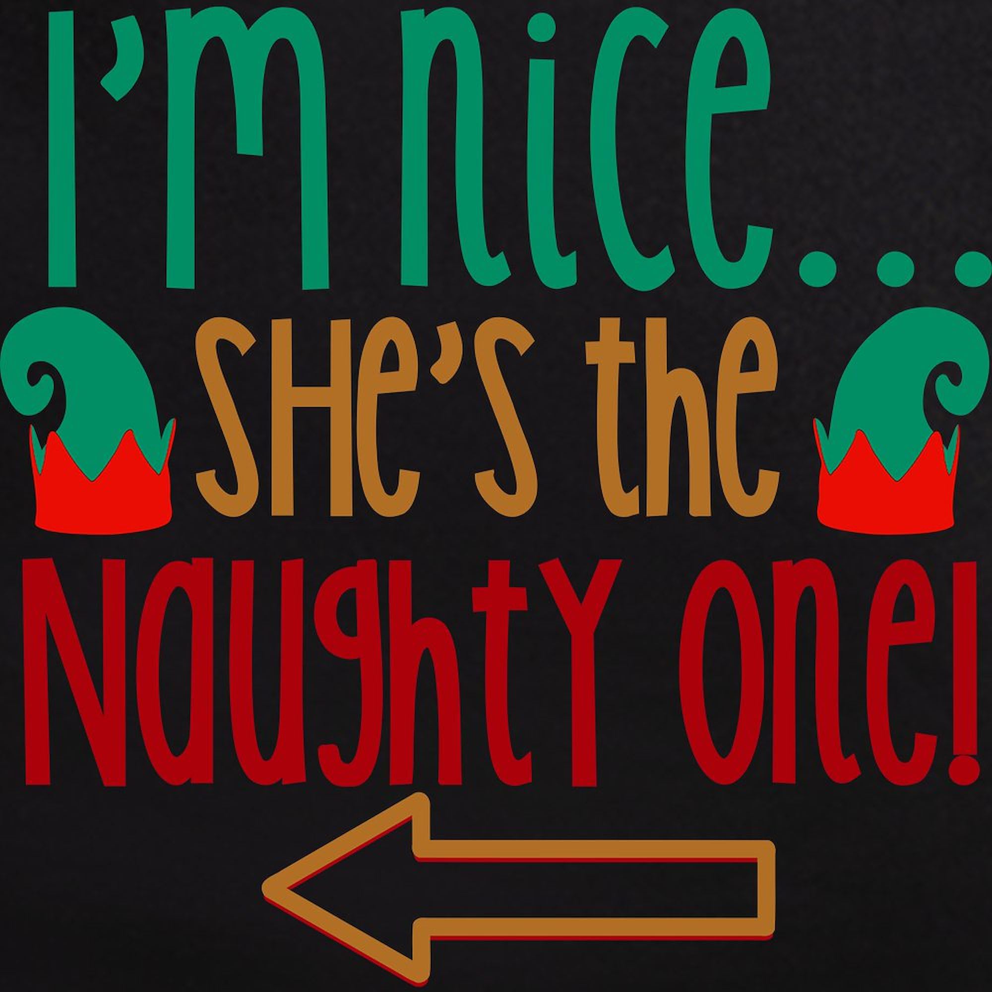 Im Nice She's Naughty Elf Hat Pajama Set - Comfortable Men's Christmas Sleepwear for Couples | Fun Holiday Pajamas for Xmas Parties & Festive Sleepovers