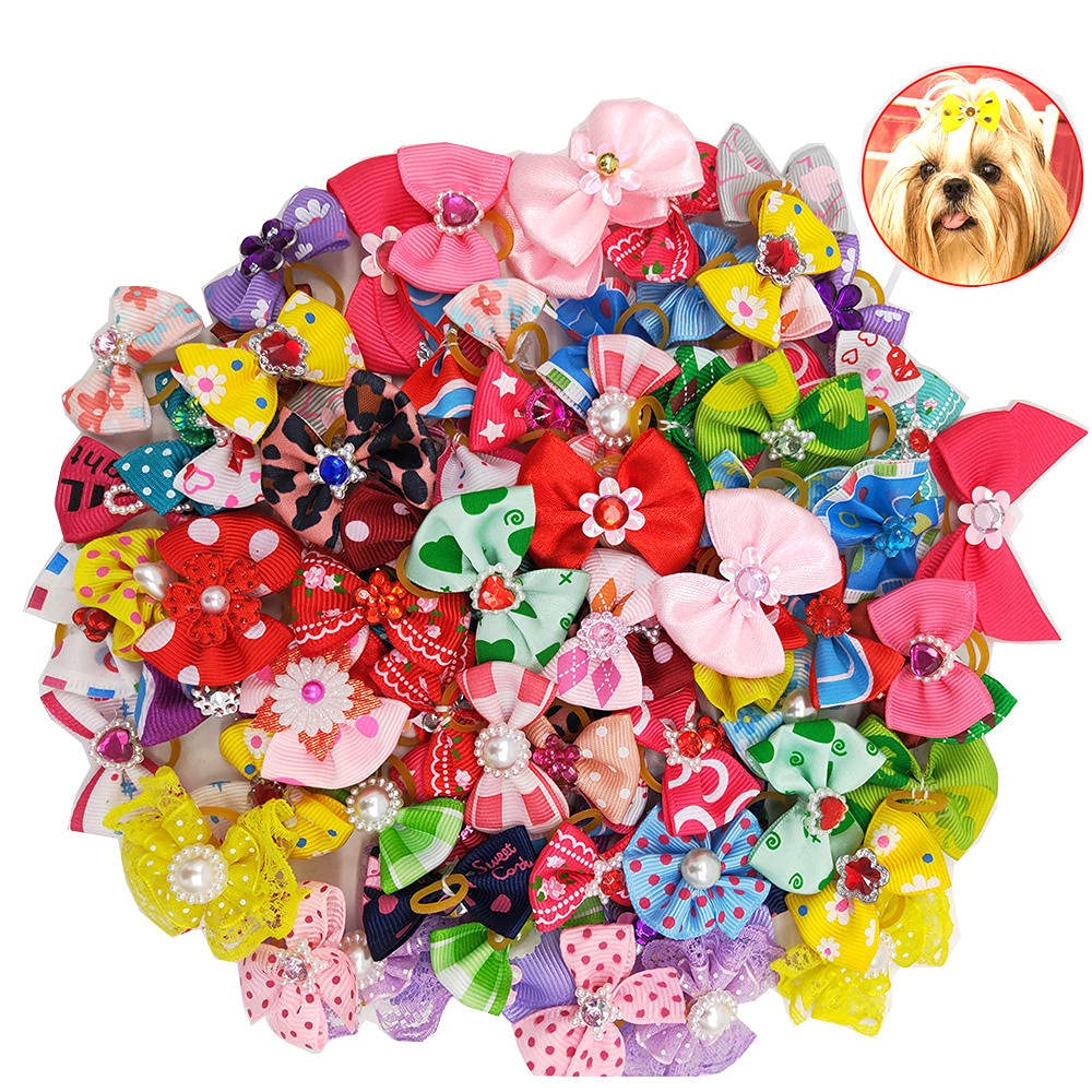 Dog Hair Bows & Clips 20PCS - Pet Hair Accessories for Dogs & Cats