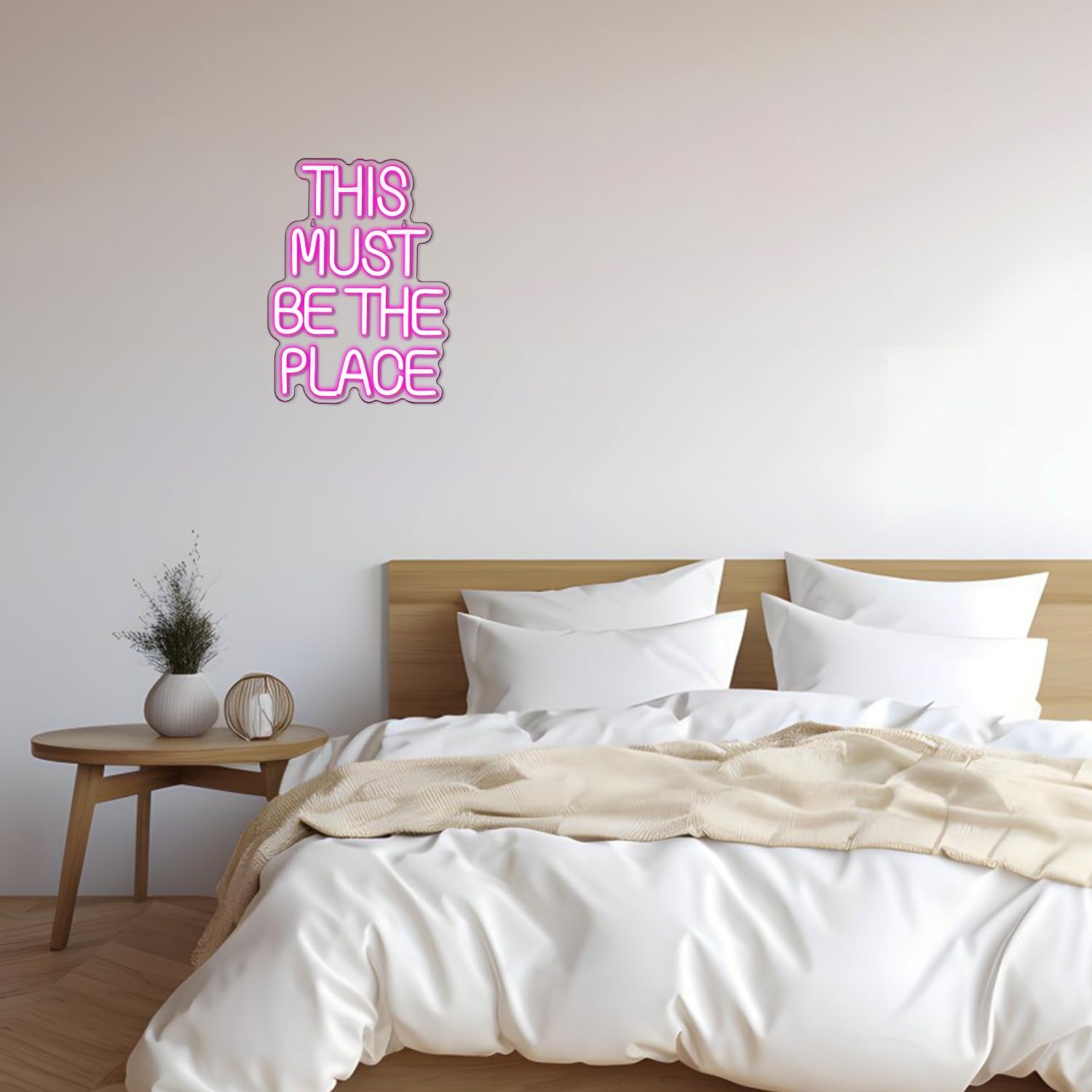 Pink Neon Sign - USB LED Wall Decor for Bedroom & Living Room