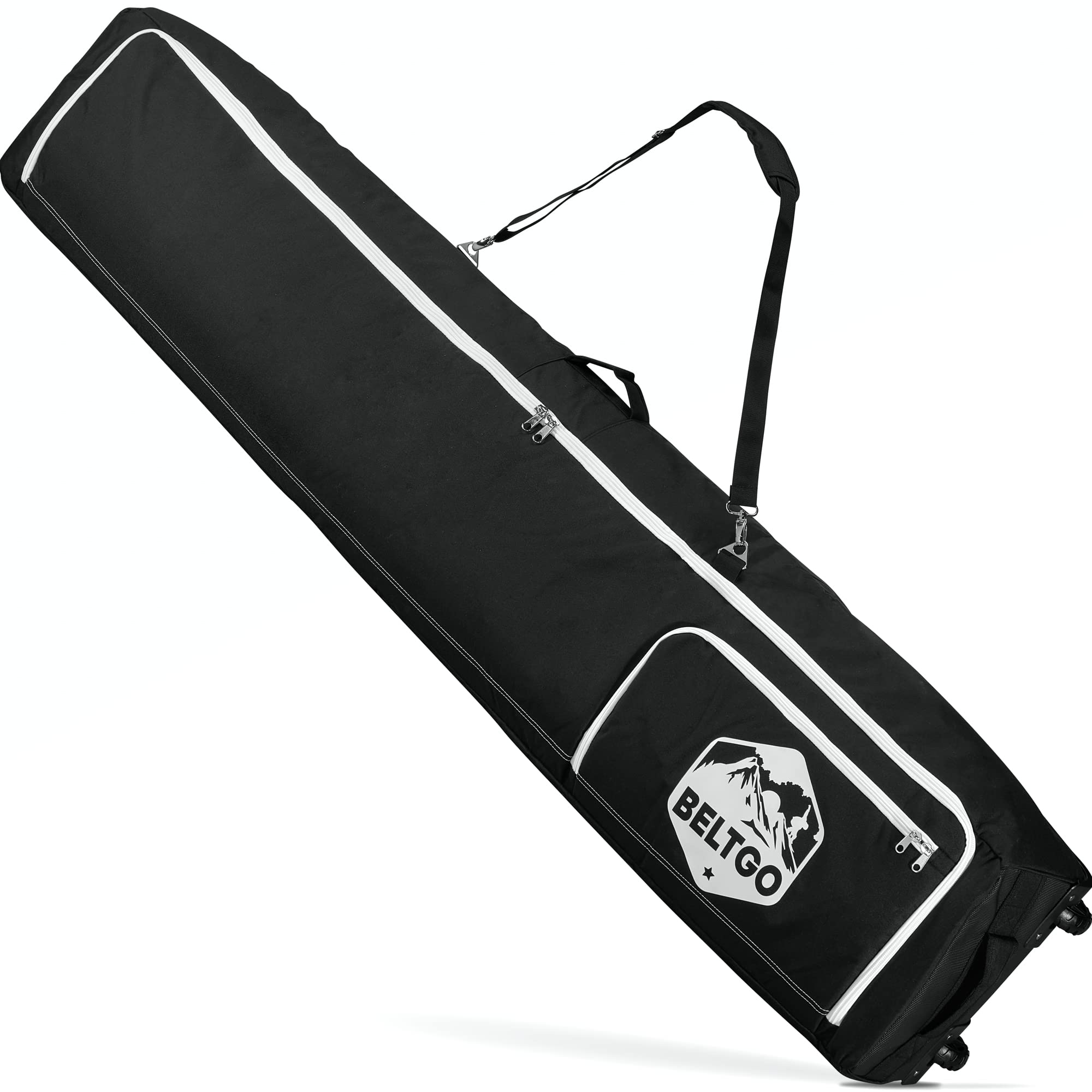 Durable Rolling Ski and Snowboard Travel Bag with Wheels - Fits 2 Pairs of Skis or 1 Snowboard - Perfect for Air Travel and Winter Sports Equipment Storage