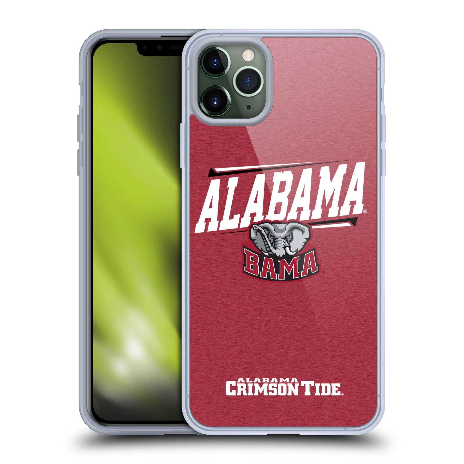 Officially Licensed University of Alabama UA Double Bar Soft Gel Case for iPhone 11 Pro Max - Durable Protective Cover for School, Game Day & Everyday Use