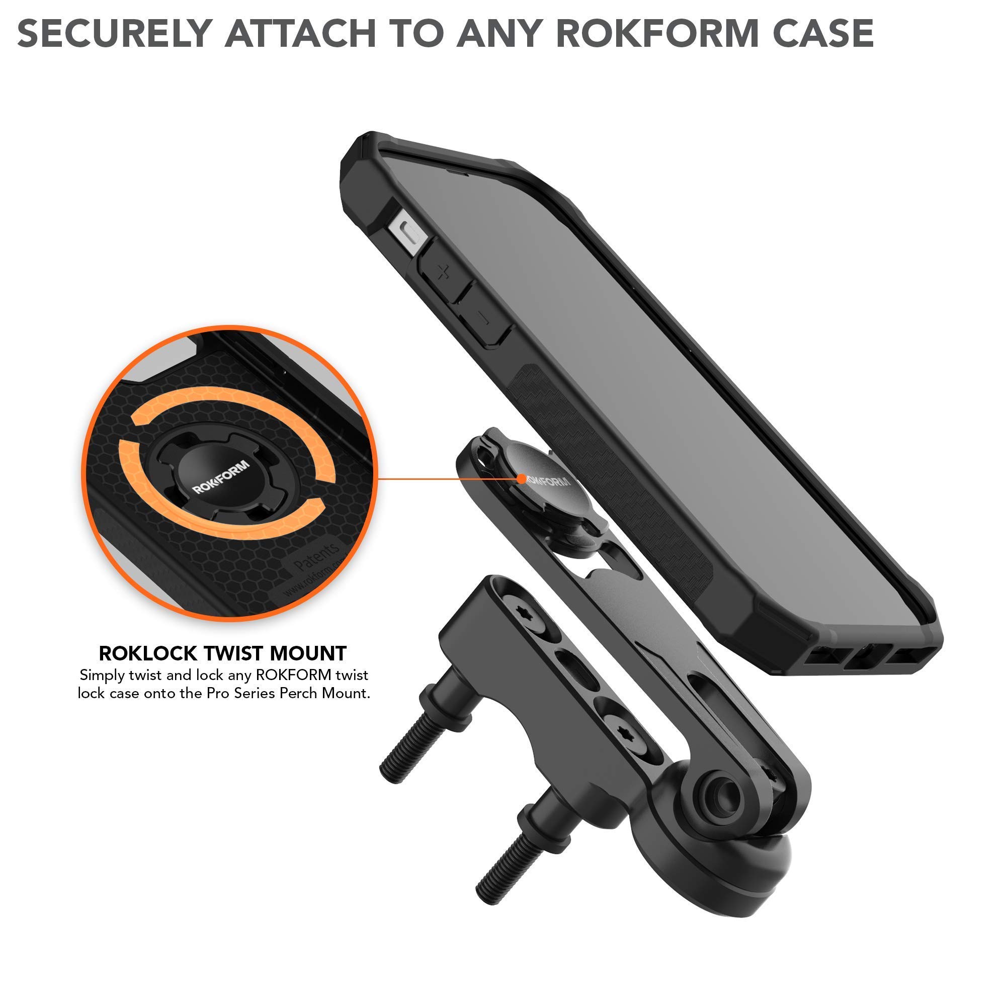 Rokform Crystal Clear Case for iPhone 12 & iPhone 12 Pro with Secure Motorcycle Phone Mount - Durable Protective Cover for Bike Riding, Commuting & Outdoor Adventures