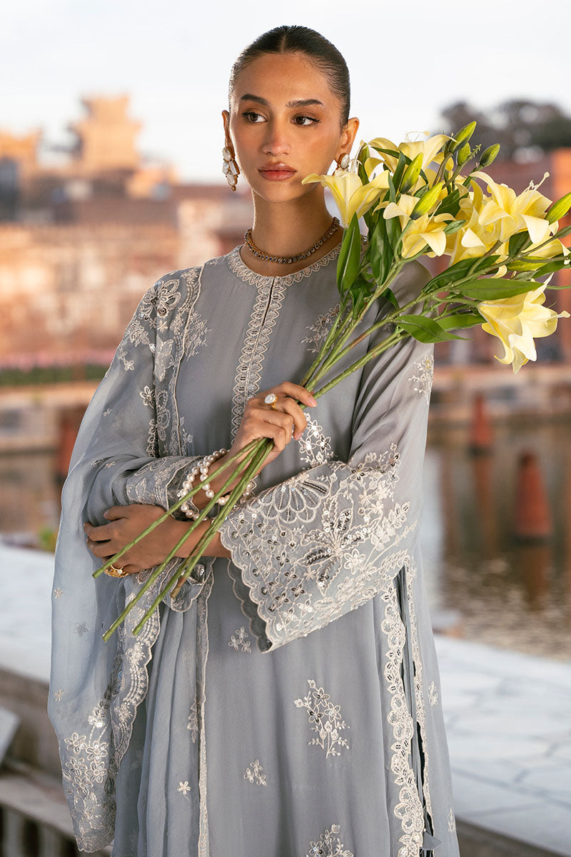 Stylish Grey Melange 3-Piece Set (Shirt, Trousers & Dupatta) for Women - Perfect for Office Wear, Casual Outings & Special Occasions