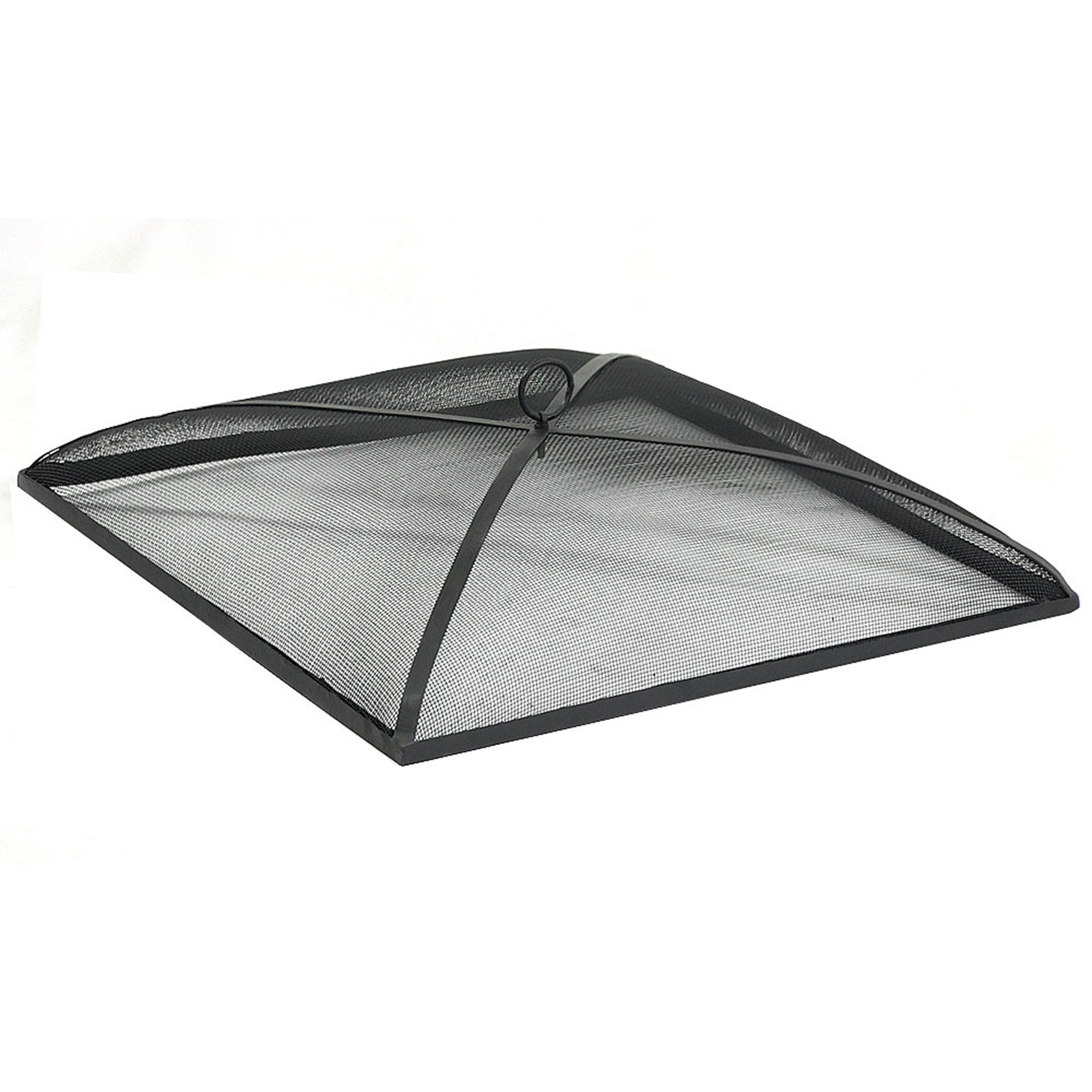 Sunnydaze Black Square Mesh Spark Screen for Fire Pit - Durable Fireplace Guard for Outdoor Camping & Backyard Safety