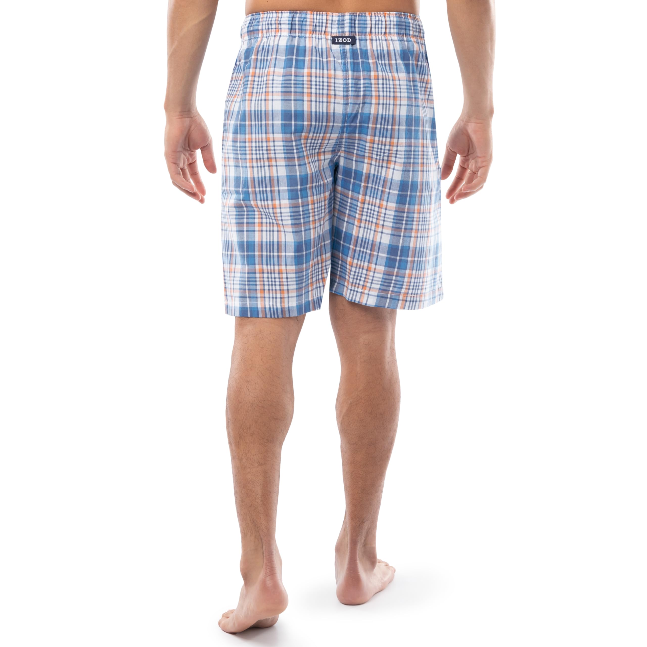 IZOD Men's Printed Poplin Relaxed Fit Drawstring Sleep Shorts - Comfortable Lounge Pajama Shorts for Summer Nightwear & Home Relaxation