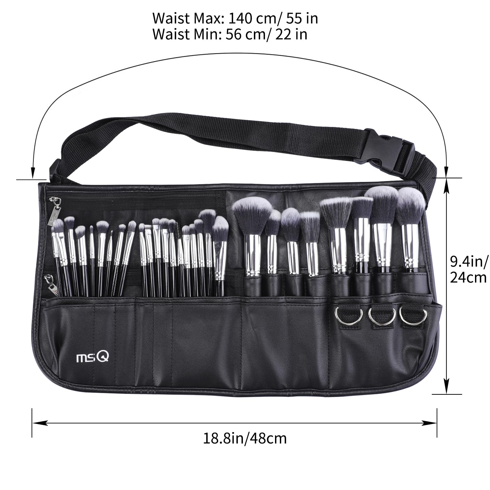 29PCS Professional Makeup Brush Set with Adjustable Belt Makeup Bag - Foundation, Powder, Eyeshadow, Concealer & Blending Brushes for Women, Girls & Artists | Perfect for Travel, Daily Makeup & Holiday Gifts