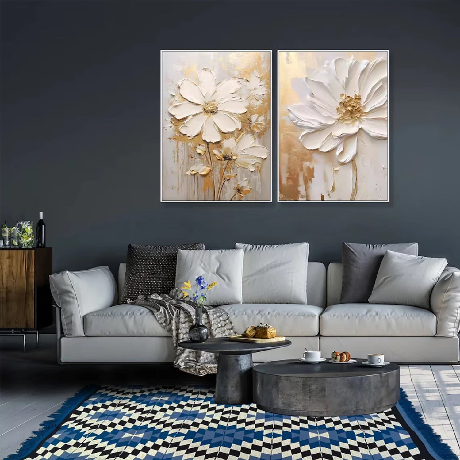 2-Piece Flower and Tree Painting Set #FT169 - Perfect for Home Decor, Wall Art, and Gift Ideas