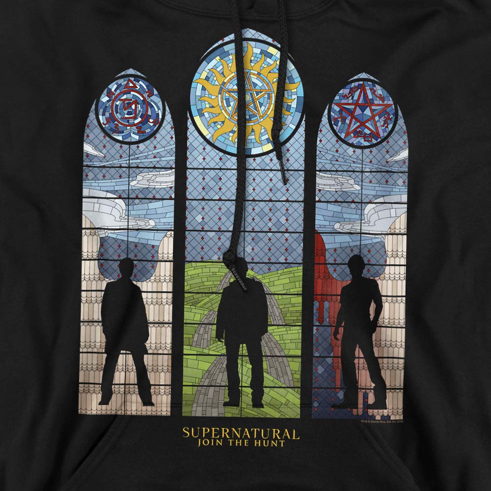 Supernatural Stained Glass Hoodie - Unisex Pullover Sweatshirt for Men & Women | Casual Wear, Cosplay, Halloween Costume, TV Show Merchandise