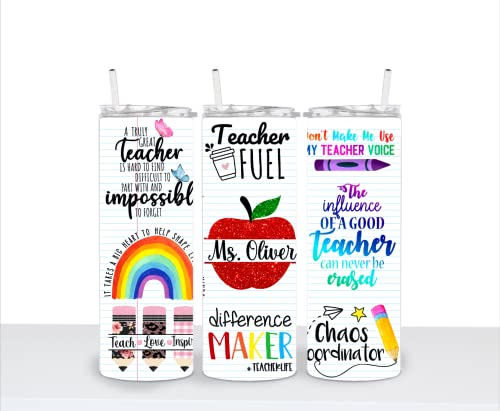 Personalized Skinny Tumbler for Teachers - Gift for Educators & School Staff