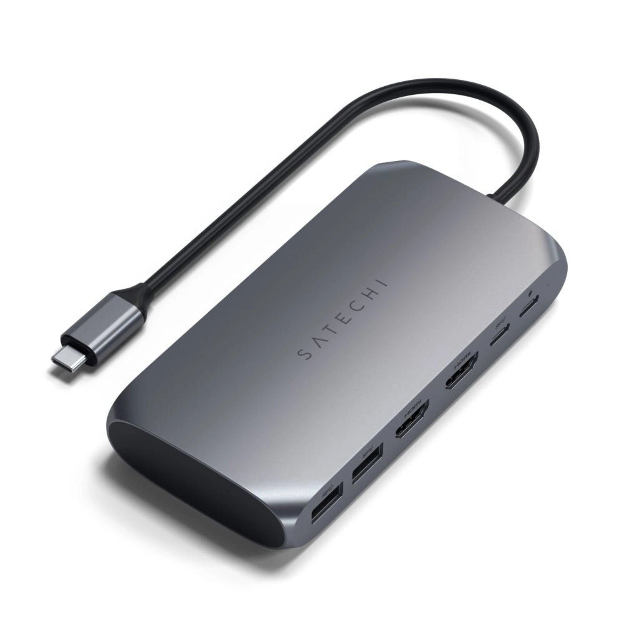 Satechi USB C Multimedia Adapter for MacBook Pro M1 - 6-in-1 Hub with 4K HDMI, USB 3.0, SD Card Reader, USB-C PD - Perfect for Home Office, Travel & Presentations