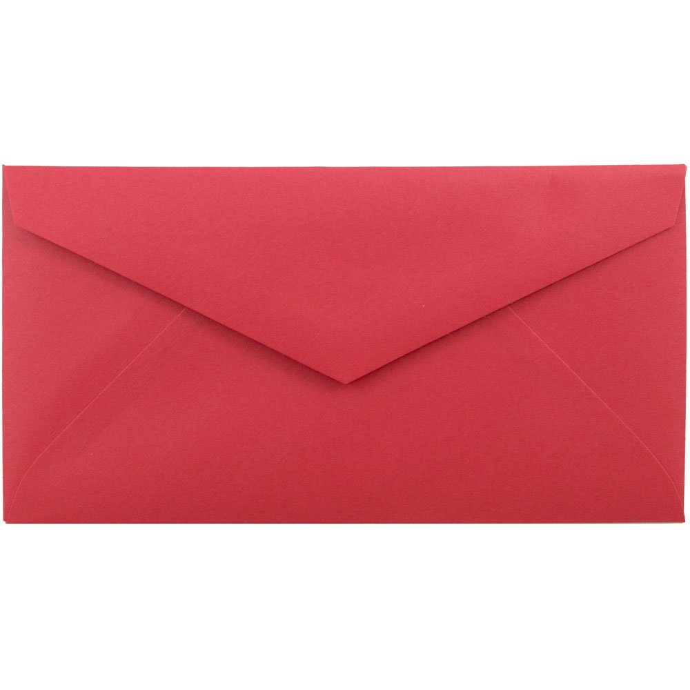 JAM PAPER Monarch Colored Envelopes - 3 7/8 x 7 1/2 Inches - Red Recycled Paper - Bulk Pack of 500 Envelopes per Box - Perfect for Wedding Invitations, Business Correspondence & Greeting Cards