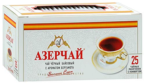 Premium Azercay Bergamot Aroma Black Tea - 25 Tea Bags | Russian Import | Perfect for Afternoon Tea & Relaxation