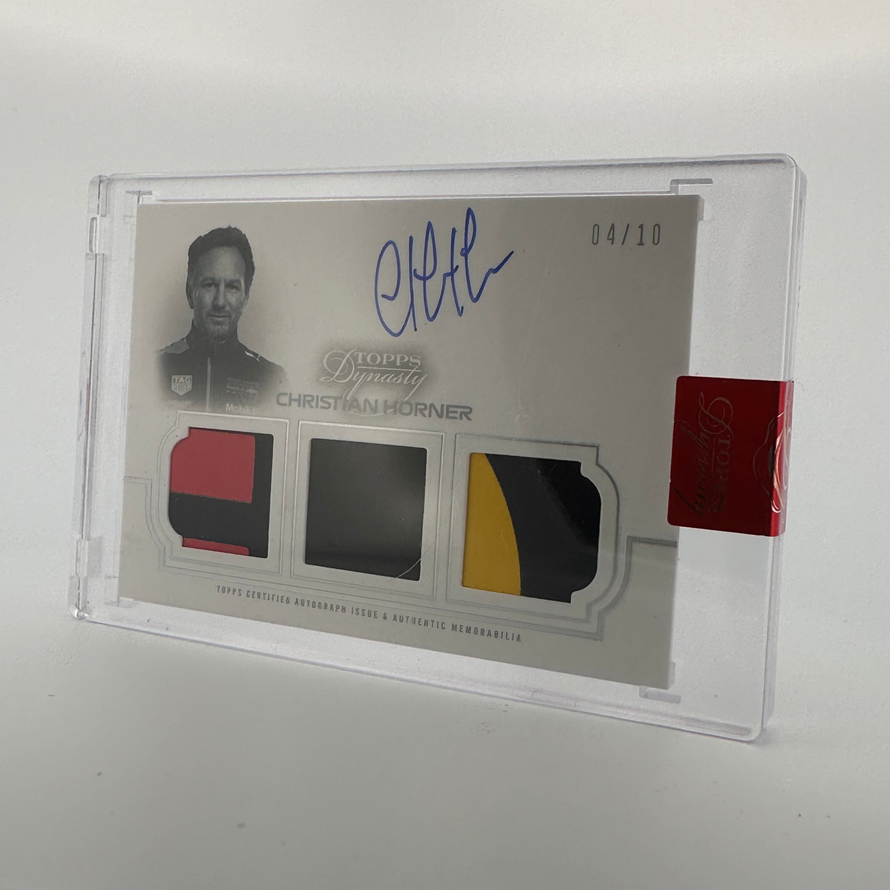 2020 Topps Dynasty F1 Christian Horner Triple Relic Auto Card - Rare Collectible for Formula 1 Fans, Racing Memorabilia, Perfect for Display & Investment
