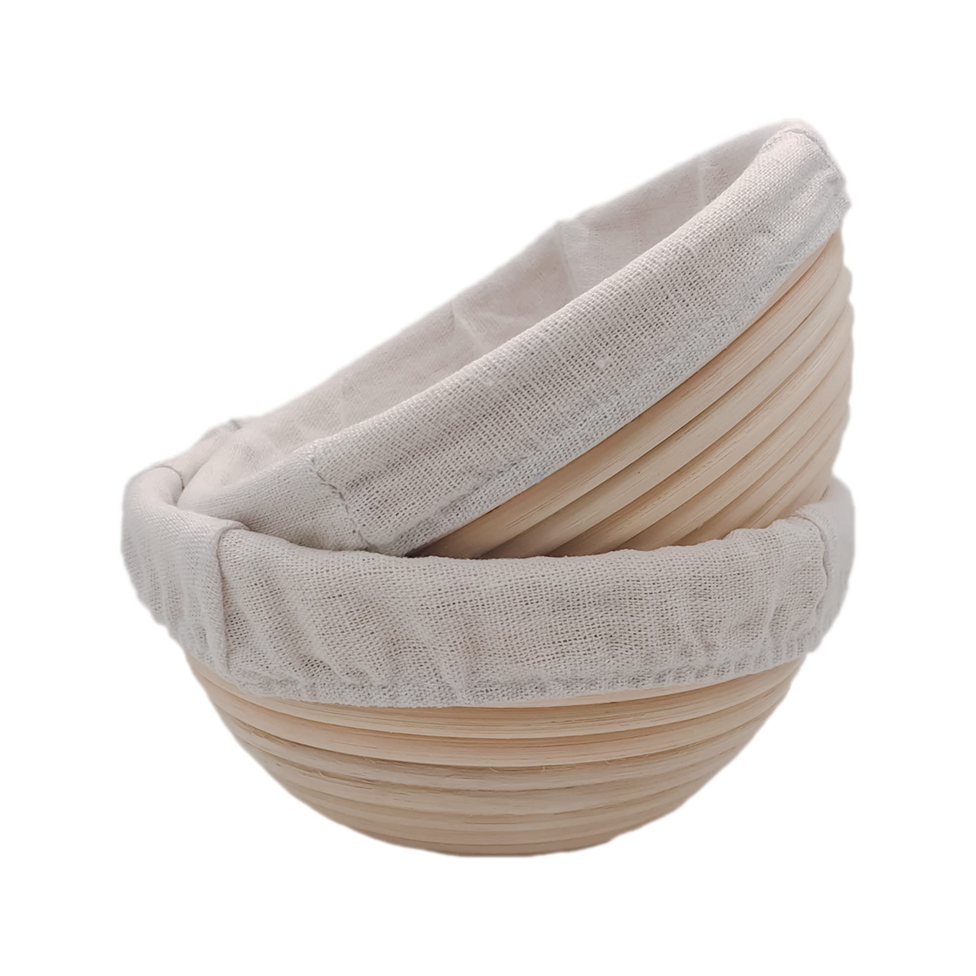 2 Pack Natural Rattan Round Bread Proofing Basket for Baking - 7 Inch Dough Rising Basket for Sourdough, Artisan Bread Making - Perfect for Home Bakers & Bread Lovers (Kitchen, Bakery, Gift)