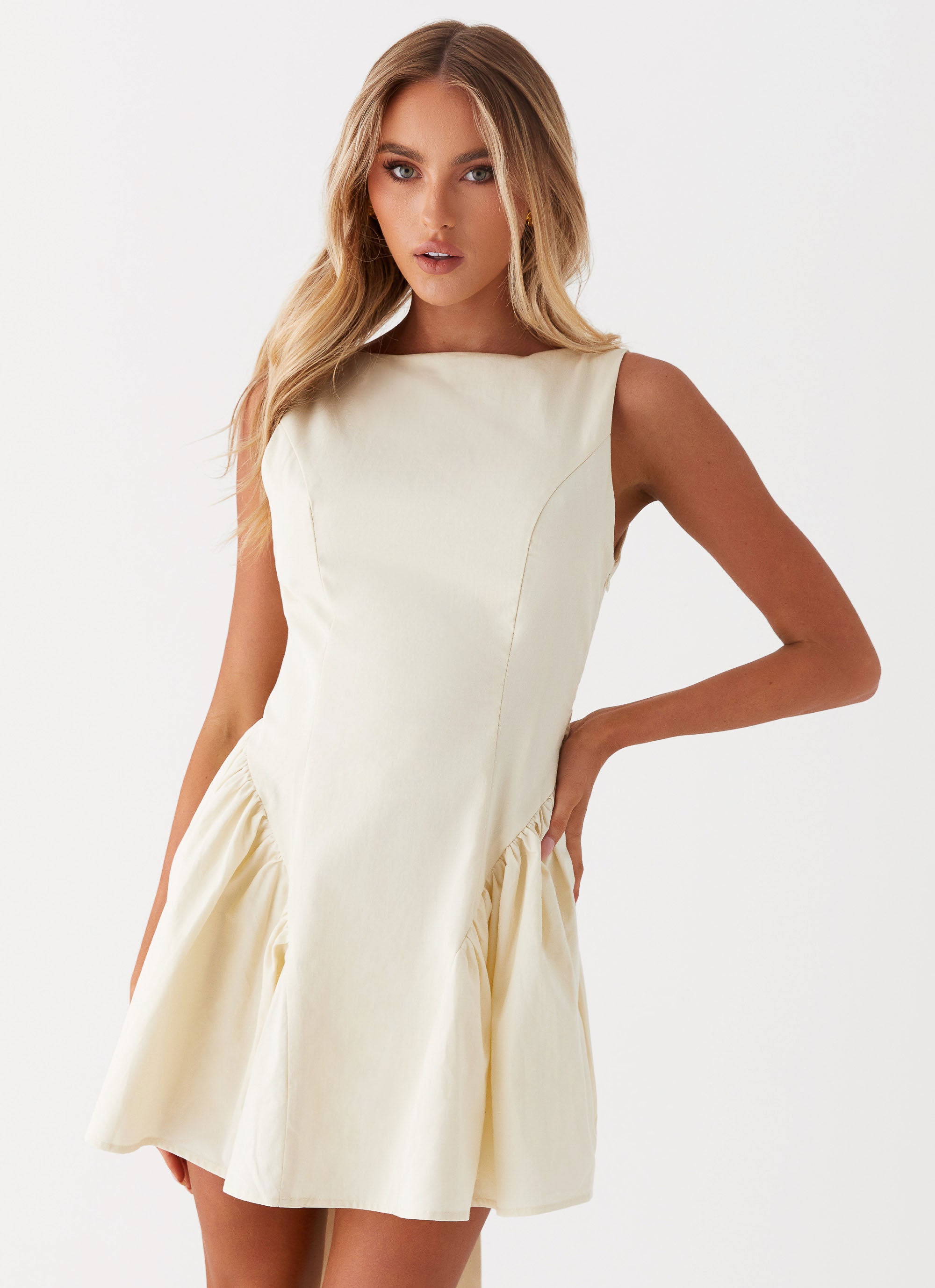 Elegant Ivory Mini Dress for Women - Perfect for Parties, Weddings & Special Occasions