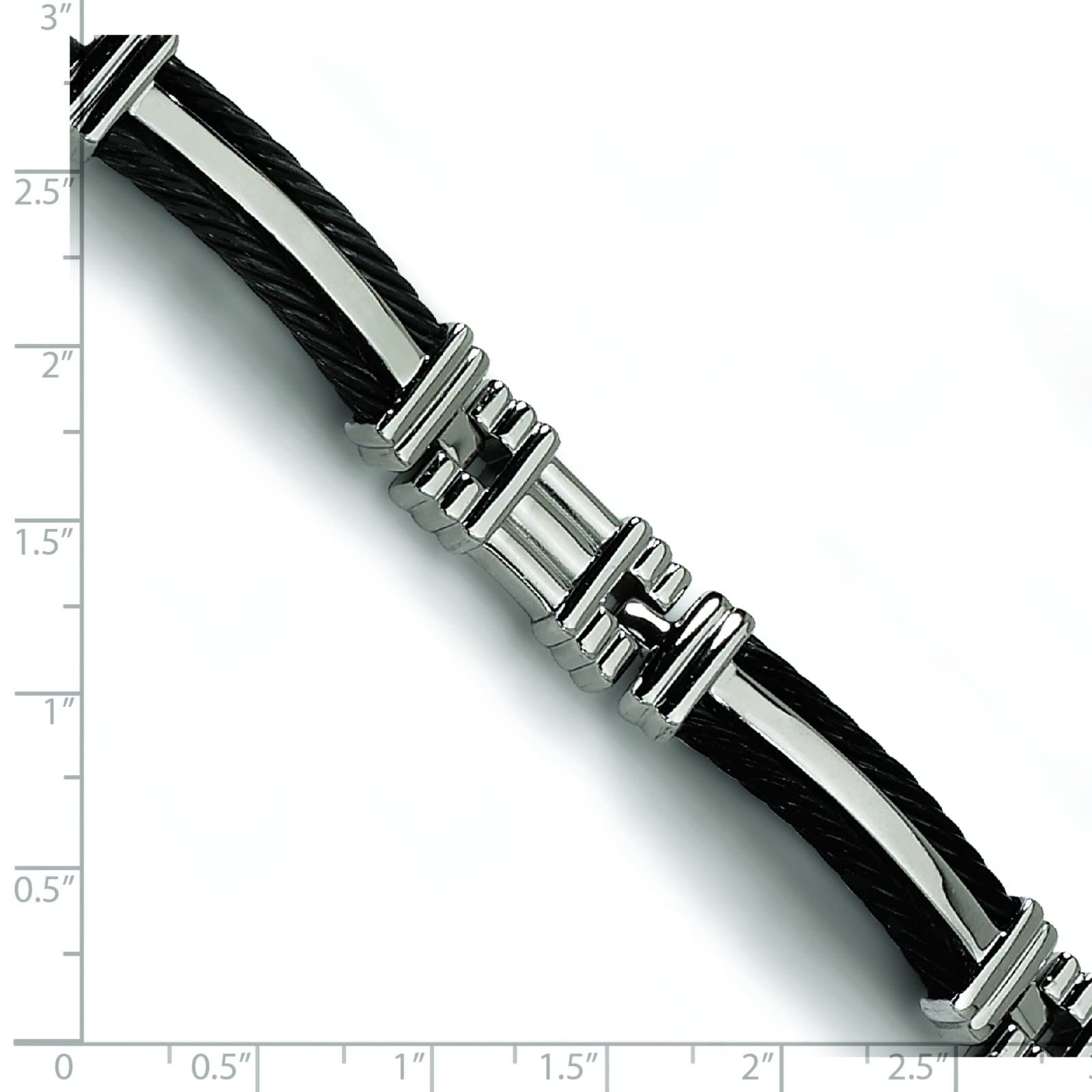 FindingKing Titanium Black Plated Men's Designer Bracelet 8.5