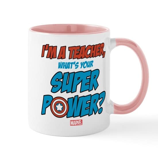 Captain America Teacher Mug - 11 oz Ceramic Coffee Cup & Tea Mug for Superhero Fans - Perfect for Classroom Gifts, Teacher Appreciation & Marvel Lovers