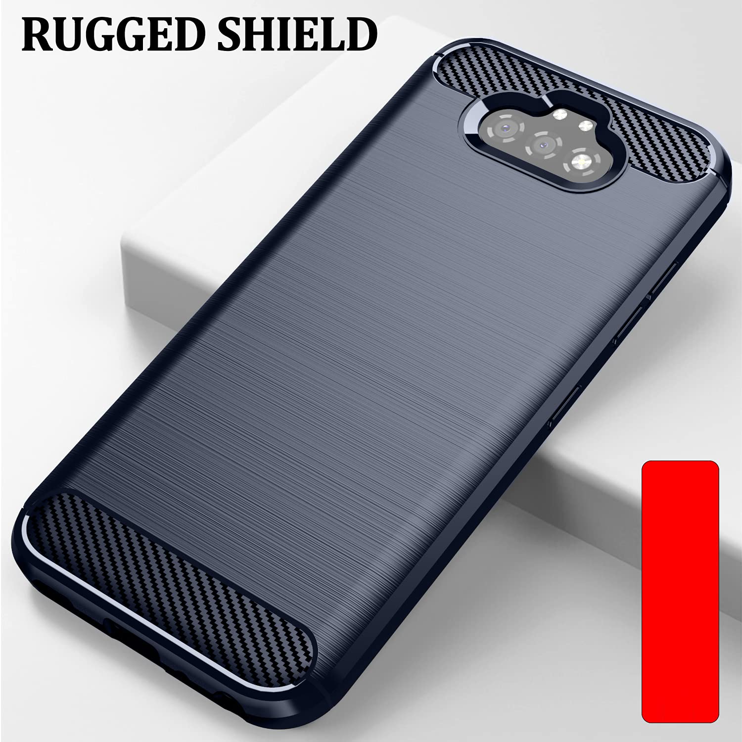 ASUWISH Tempered Glass Screen Protector & Silicone Phone Case for LG K31/Phoenix 5/Fortune 3/Risio 4 - Navy Blue Slim Soft Rubber Cover for Men & Women - Perfect for Everyday Protection & Style