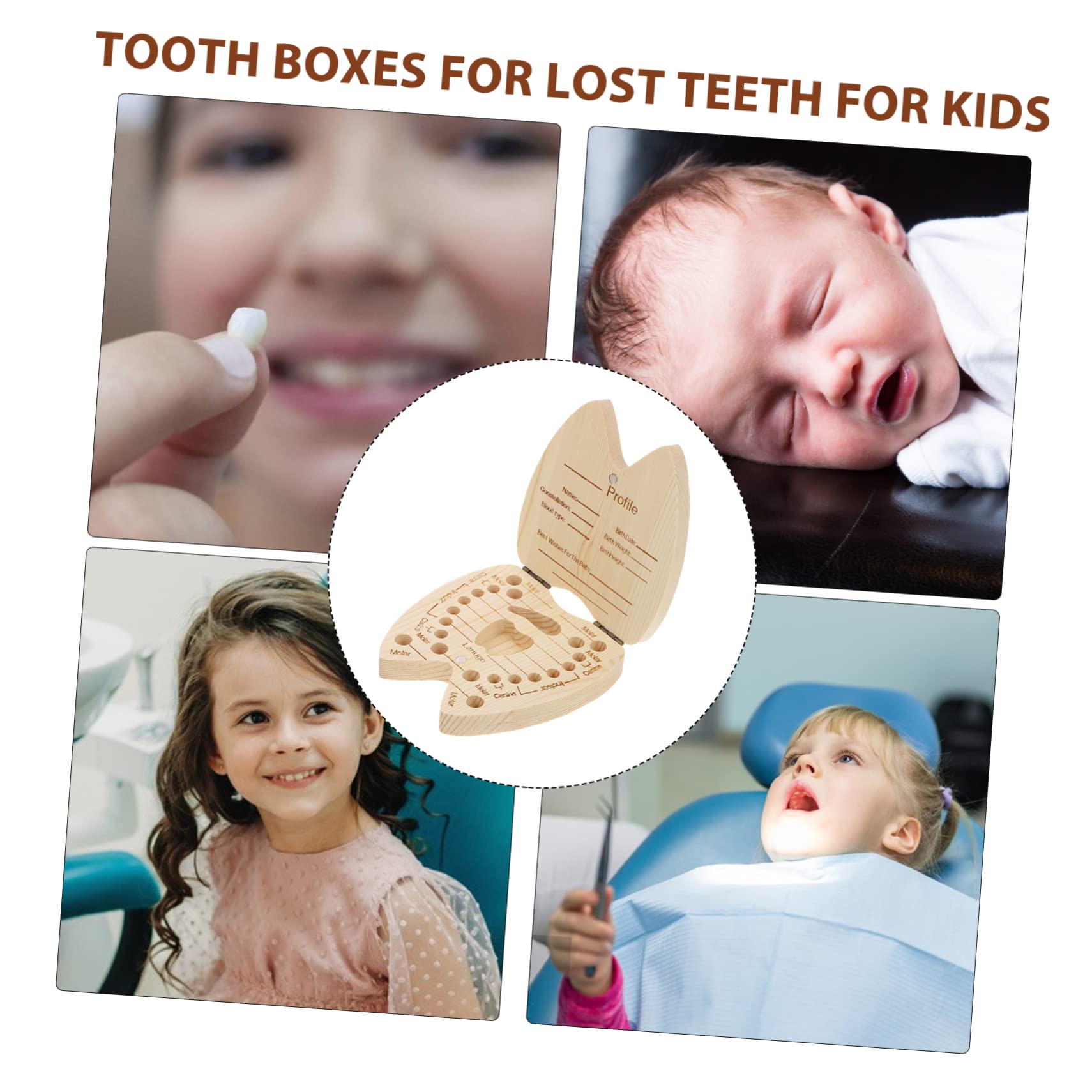 CIMAXIC Baby Teeth Storage Box - Wooden Keepsake Case for Deciduous Teeth & Umbilical Cord | Perfect for First Tooth, Memory Preservation & Nursery Decor (Natural Wood)