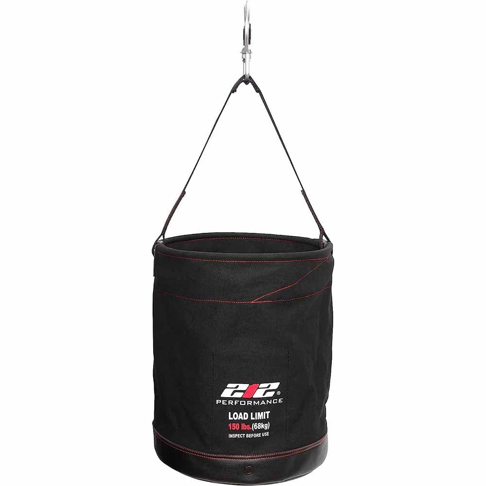 212 Performance CBB 05 150 24oz Canvas Bucket Bag - Heavy Duty 150 lb Capacity with Swivel Double Action Carabiner - Perfect for Construction, Camping & Outdoor Work Gear