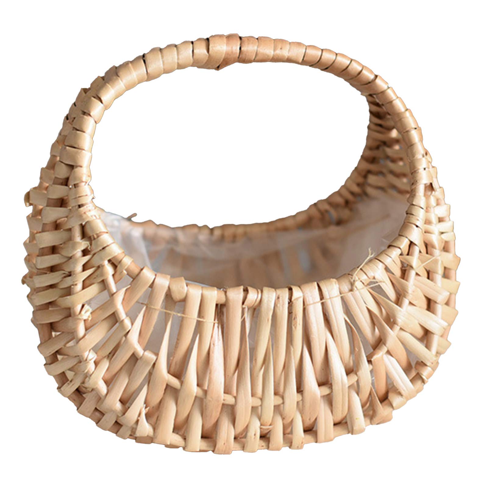 Rattan Flower Basket for Wedding - Yellow | Durable & Lightweight Woven Garden Basket | Perfect Housewarming Gift for Garden Lovers | Great for Floral Arrangements, Home Decor & Outdoor Picnics