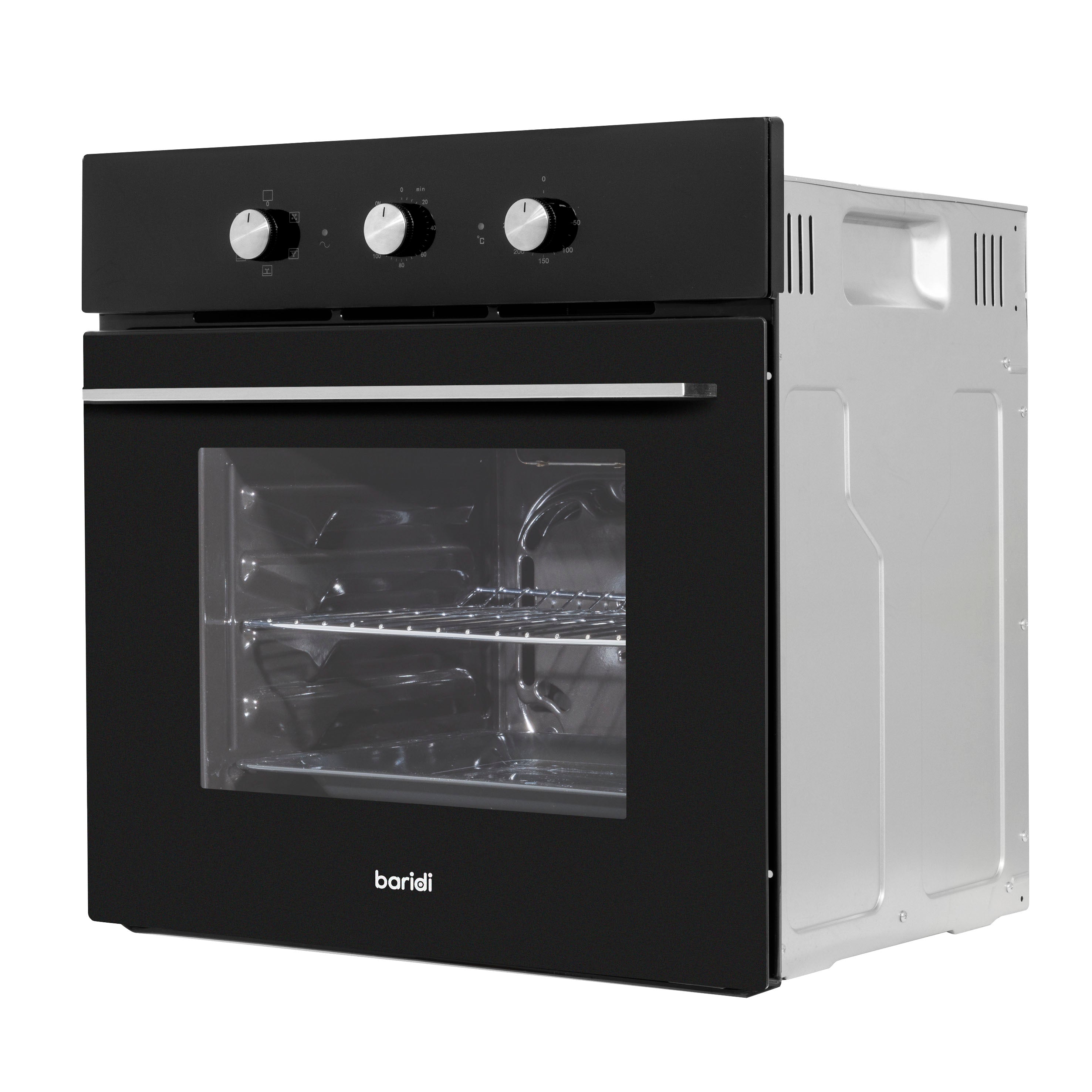 Baridi 60cm Built-In 5 Function Fan Assisted Electric Oven with Timer - 55L Capacity, Black (DH110) - Perfect for Baking, Roasting & Grilling in Modern Kitchens