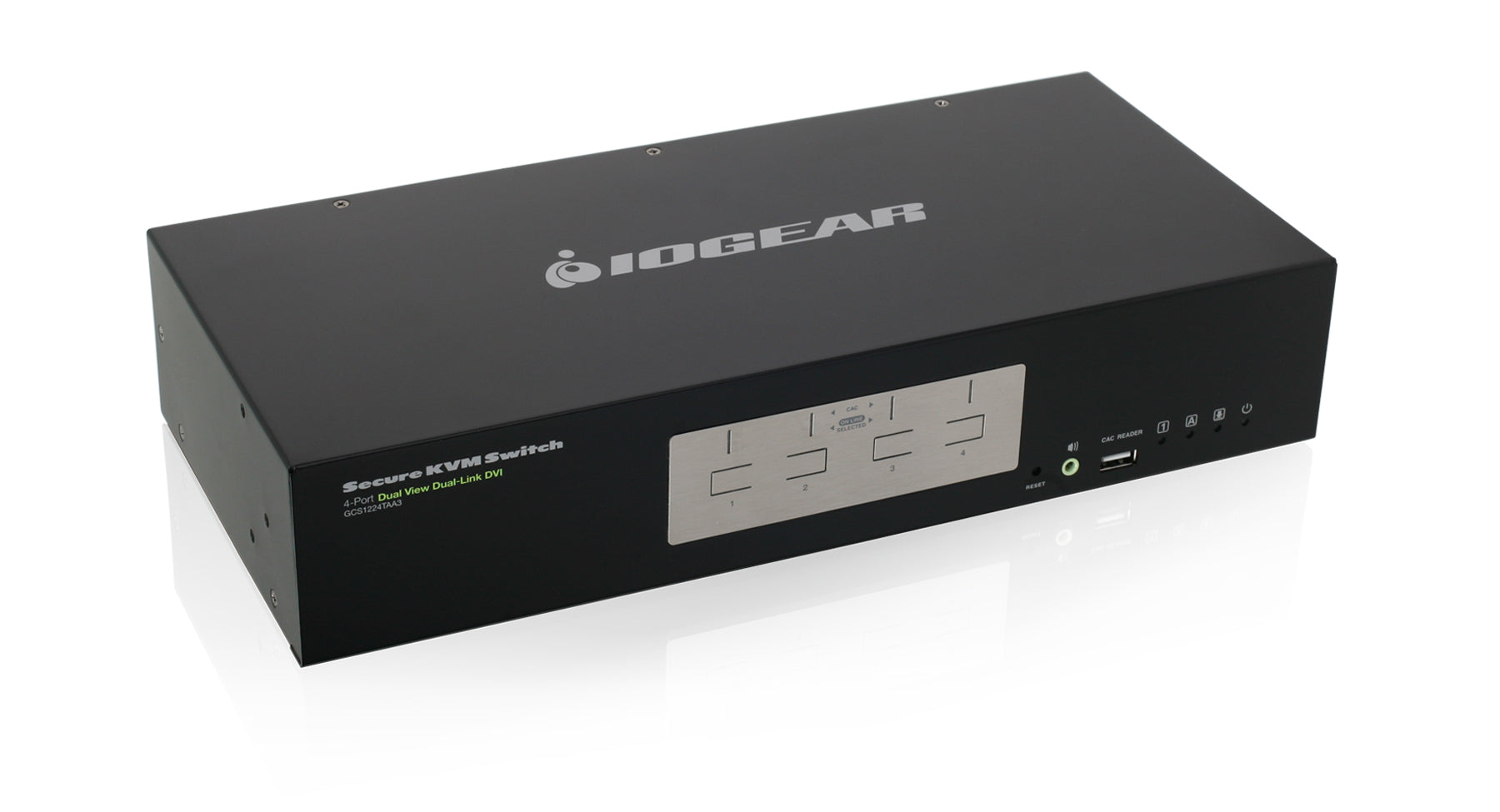 4 Port Dual View Dual Link DVI Secure KVM Switch (TAA Compliant) - Ideal for Multi-Computer Control in Office, Data Center & IT Security Environments