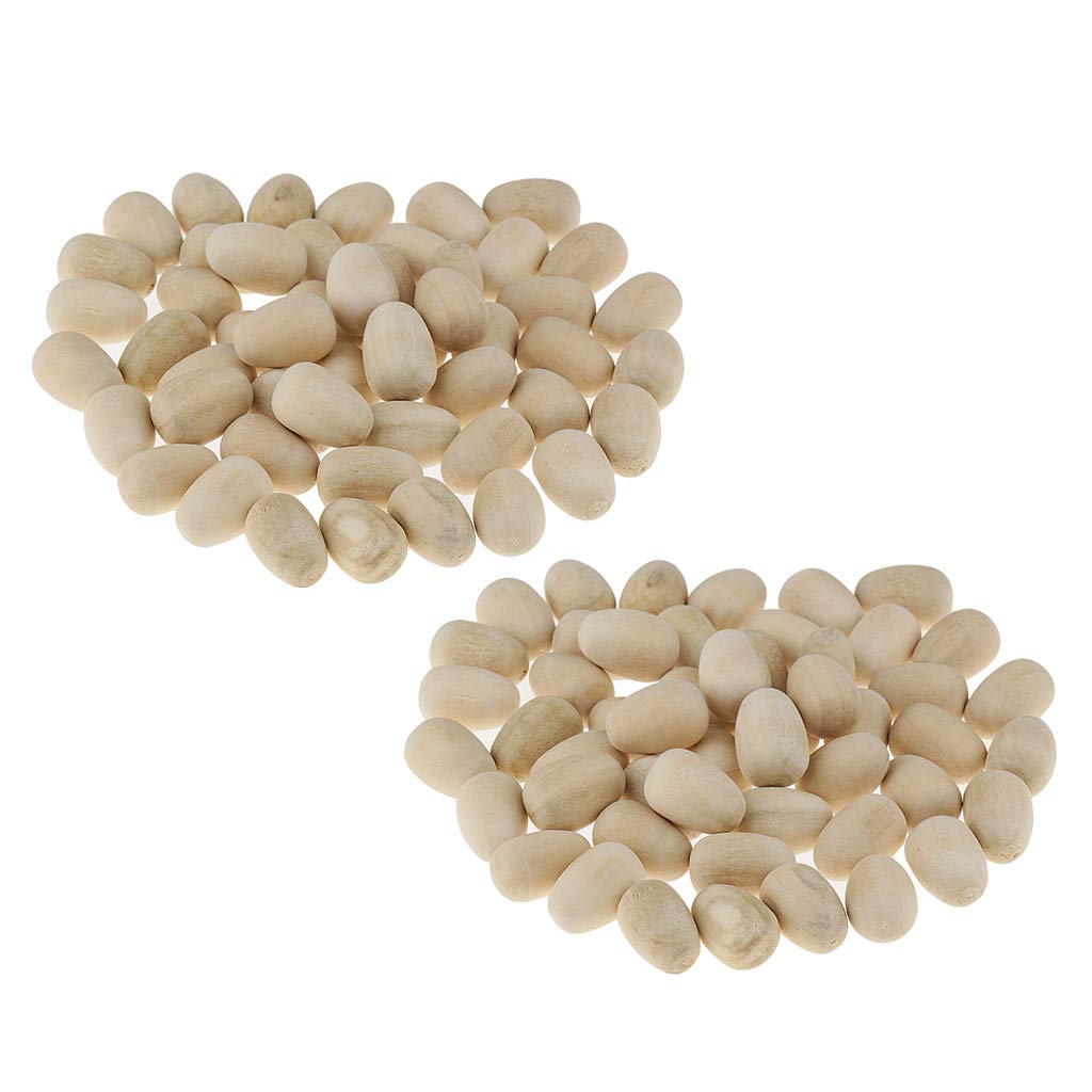 100pcs Unfinished Wooden Eggs - Natural Wood Easter Decorations for DIY Crafting, Painting & Home Decor - Perfect for Easter Basket Fillers, Spring Centerpieces & Holiday Crafts