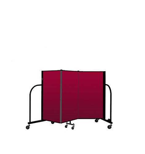 CFSL403-DR 3-Panel Commercial Portable Room Divider Screen - Office Partition, Privacy Screen for Events, Classrooms & Workspaces