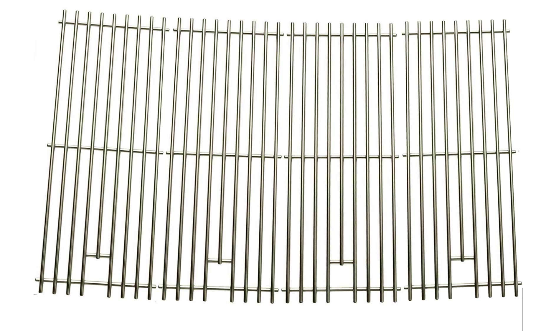 Stainless Steel Cooking Grid Replacement for Aussie 69F6U00KS1, Duro 780-0390 & Tera Gear 780-0390 Gas Grills - Set of 4 - Durable BBQ Grill Grates for Outdoor Cooking, Backyard Grilling & Camping