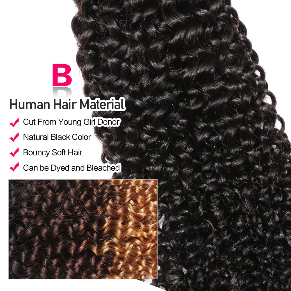 Brazilian Curly Human Hair Extensions 3 Bundles - 10A Unprocessed Virgin Hair, 20/22/24 Inch, Double Weft, Black | Natural Curly Weave for Women | Perfect for Daily Wear, Parties & Special Occasions