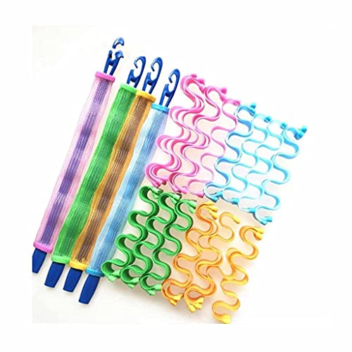 24Pcs No Heat Hair Curlers Set - 30cm Spiral Curling Rods for Heatless Waves & Curls | Magic Styling Kit with Hooks | Perfect for Overnight Curls, Beach Waves & Natural Hairstyles