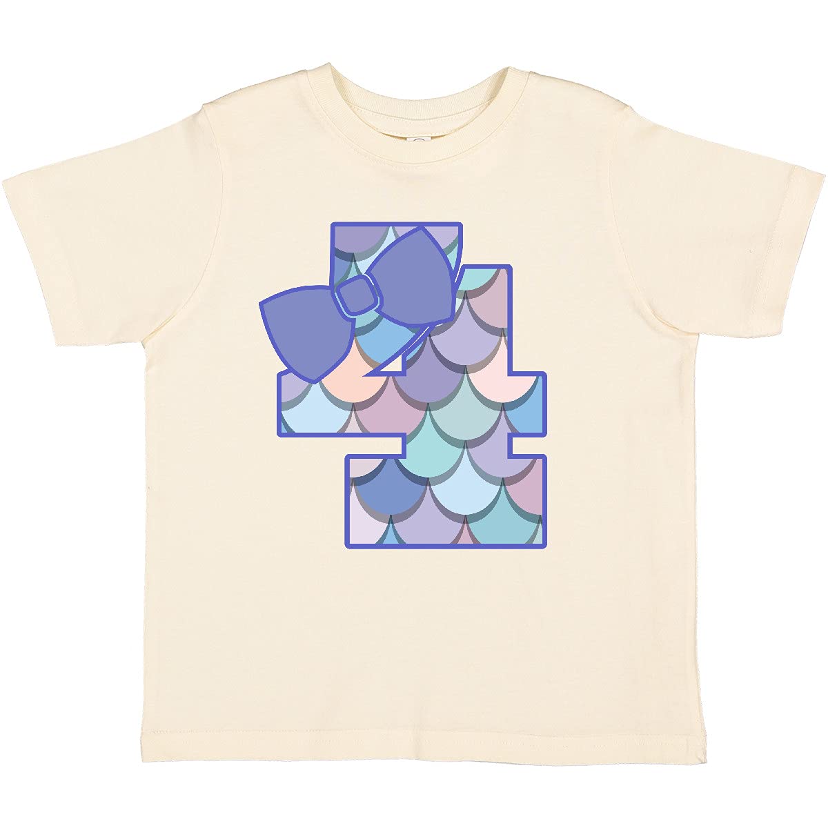 Inktastic 4th Birthday Mermaid Toddler T-Shirt for Girls - Cute 4 Year Old Kids Shirt for Birthday Party & Summer Outfits