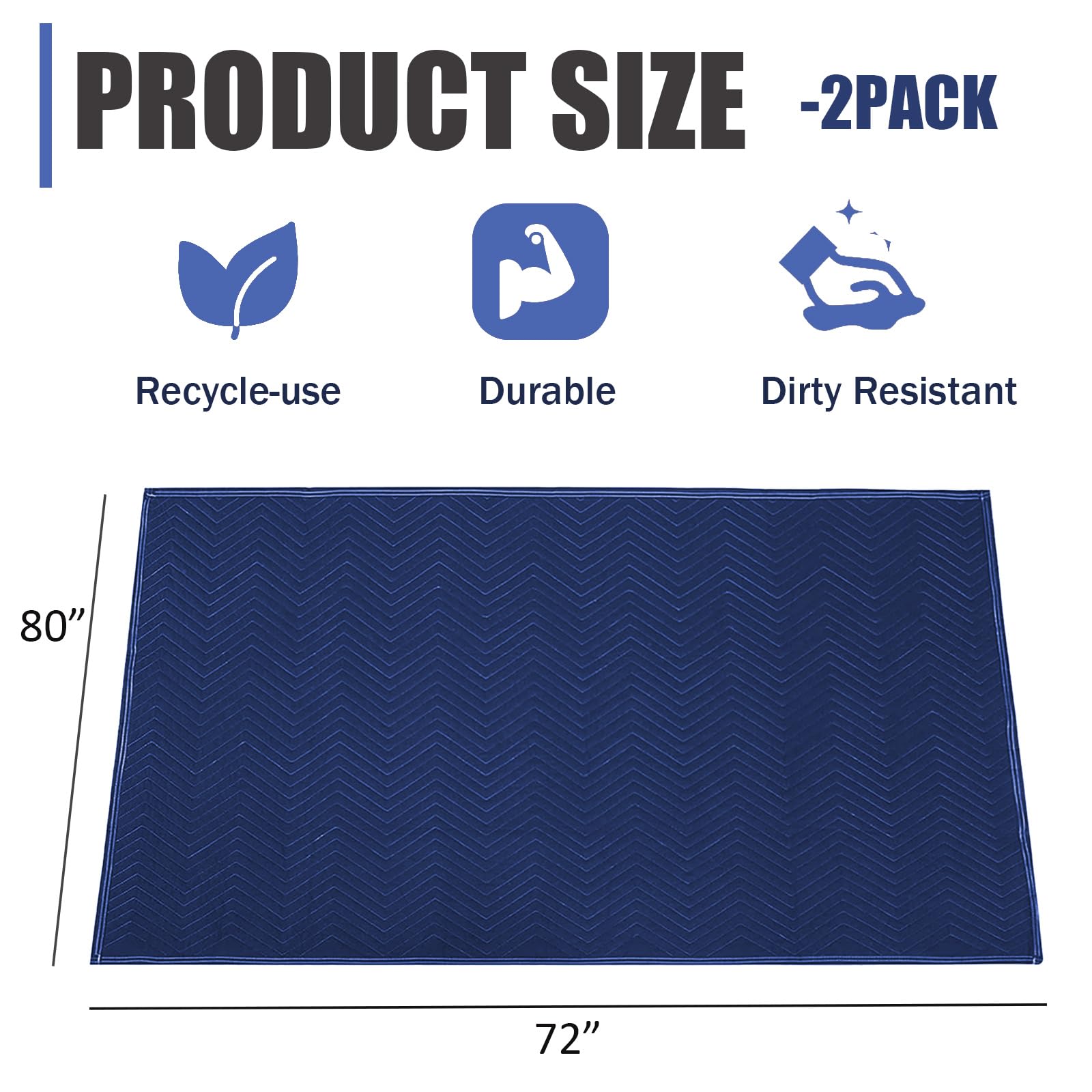 1 Pack Heavy Duty Moving Blankets 80