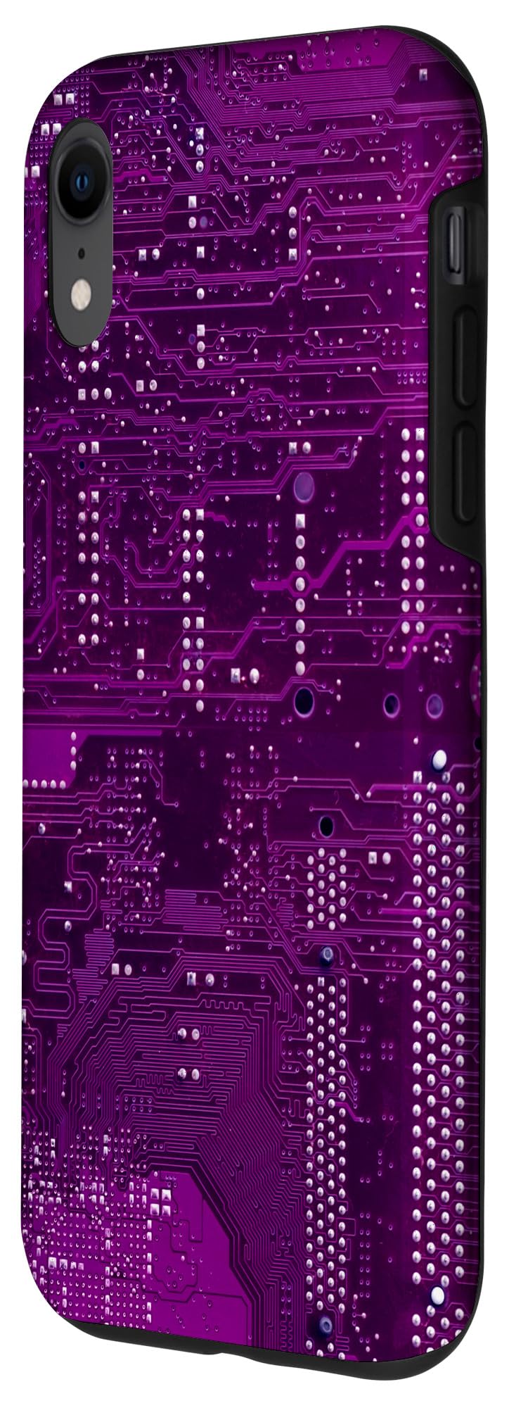 Original iPhone XR Motherboard Microchip Circuit Purple Phone Case - Durable Protective Cover for iPhone XR - Perfect for Tech Enthusiasts, Computer Engineers & IT Professionals