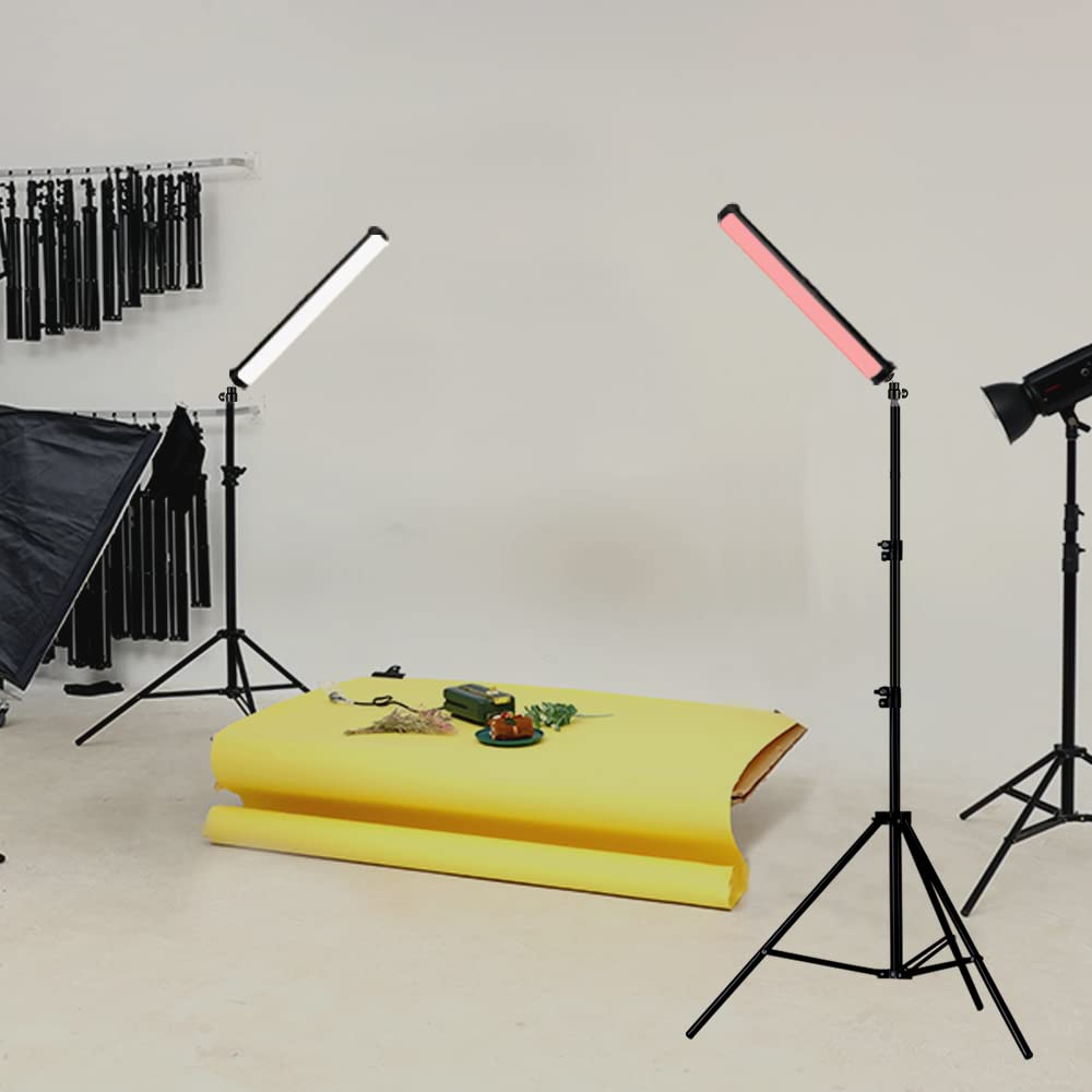 RGB LED Video Light Wand Stick - 360° Full Color Adjustable Portable Studio Lighting for Photography & Videography - 5000mAh Rechargeable Battery with Magnetic Base - Includes 27