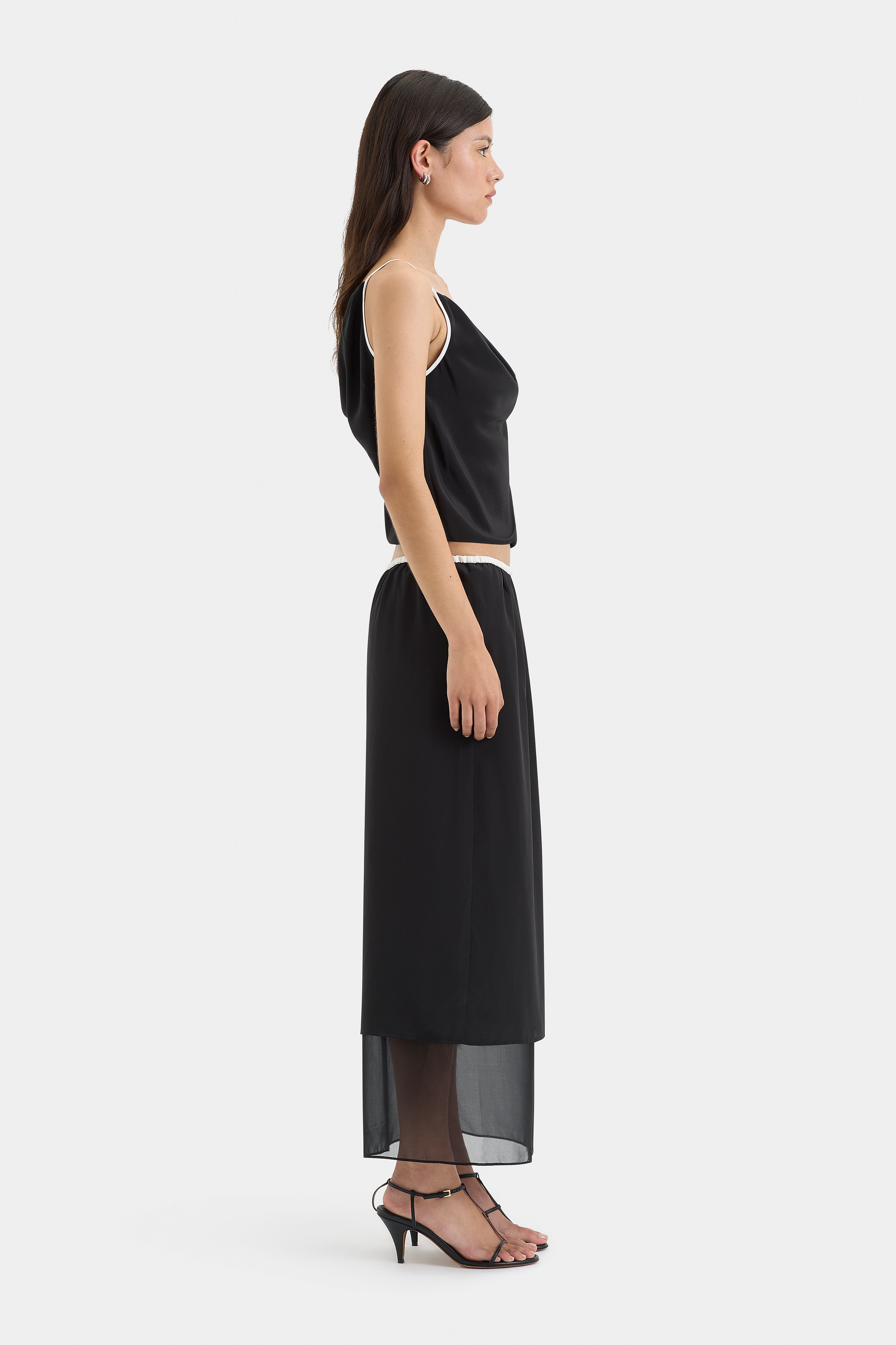 Adrienne Cami Top - Women's Monochrome Sleeveless Tank Top for Layering, Lounge & Casual Wear