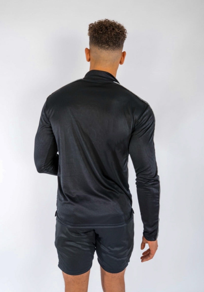 Cerus Black Element 1/4 Zip Pullover - Lightweight Athletic Performance Top for Men | Gym, Running & Outdoor Activities