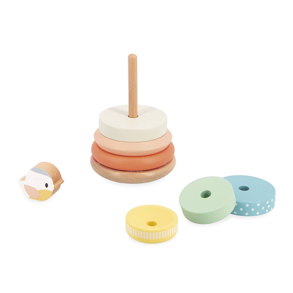 Wooden Bird Nest Stacking & Rocking Toy - Montessori Learning Toy for Toddlers - Perfect for Early Childhood Development & Sensory Play