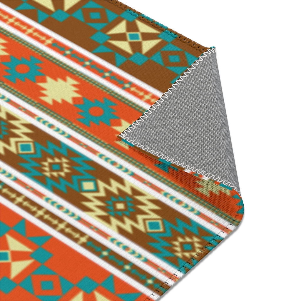Southwest Aztec Print Area Rugs - Non-Slip Boho Chic Tribal Design Rug for Living Room, Bedroom & Dorm Decor