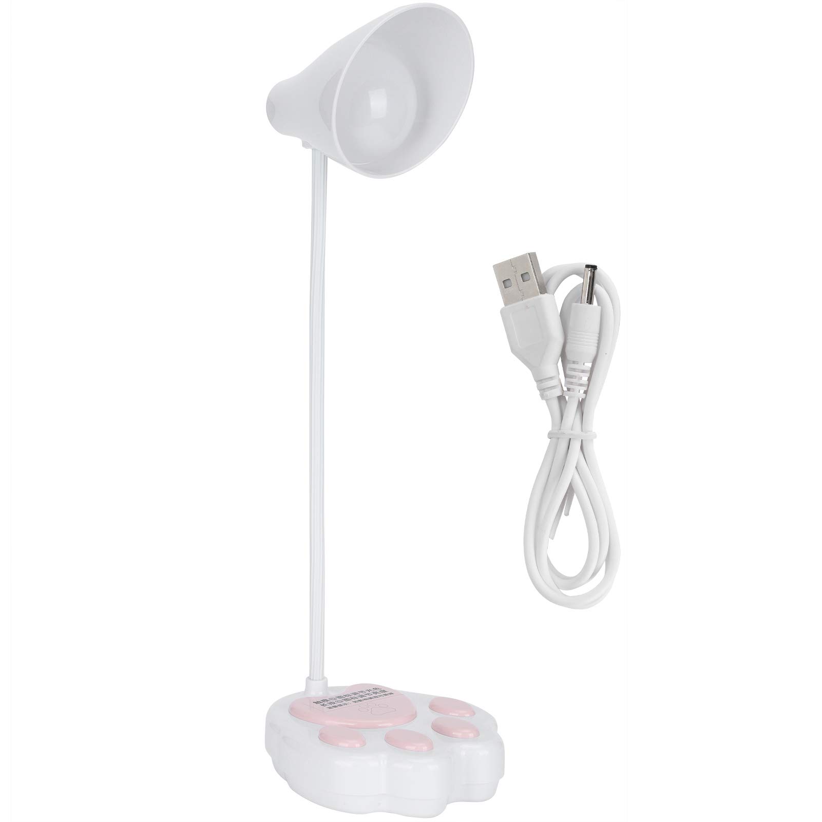 LED Eye Protection Night Light - Pink Cartoon Cat Paw Rechargeable Reading Lamp with USB Charging, Cute Dorm Desk Lamp for Kids & Students - Perfect for Bedtime Reading, Study Room, Nursery Decor and Gift Giving