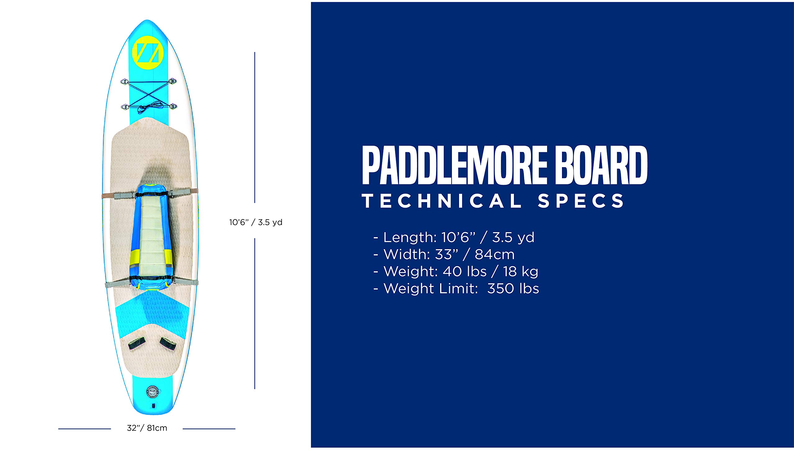 ZUP Boomer iSup Stand Up Paddle Board Combo - Inflatable SUP for All Ages - Perfect for Lakes, Rivers & Calm Waters - Includes Paddle & Accessories - Blue & White Design - Great for Fitness, Yoga & Family Fun