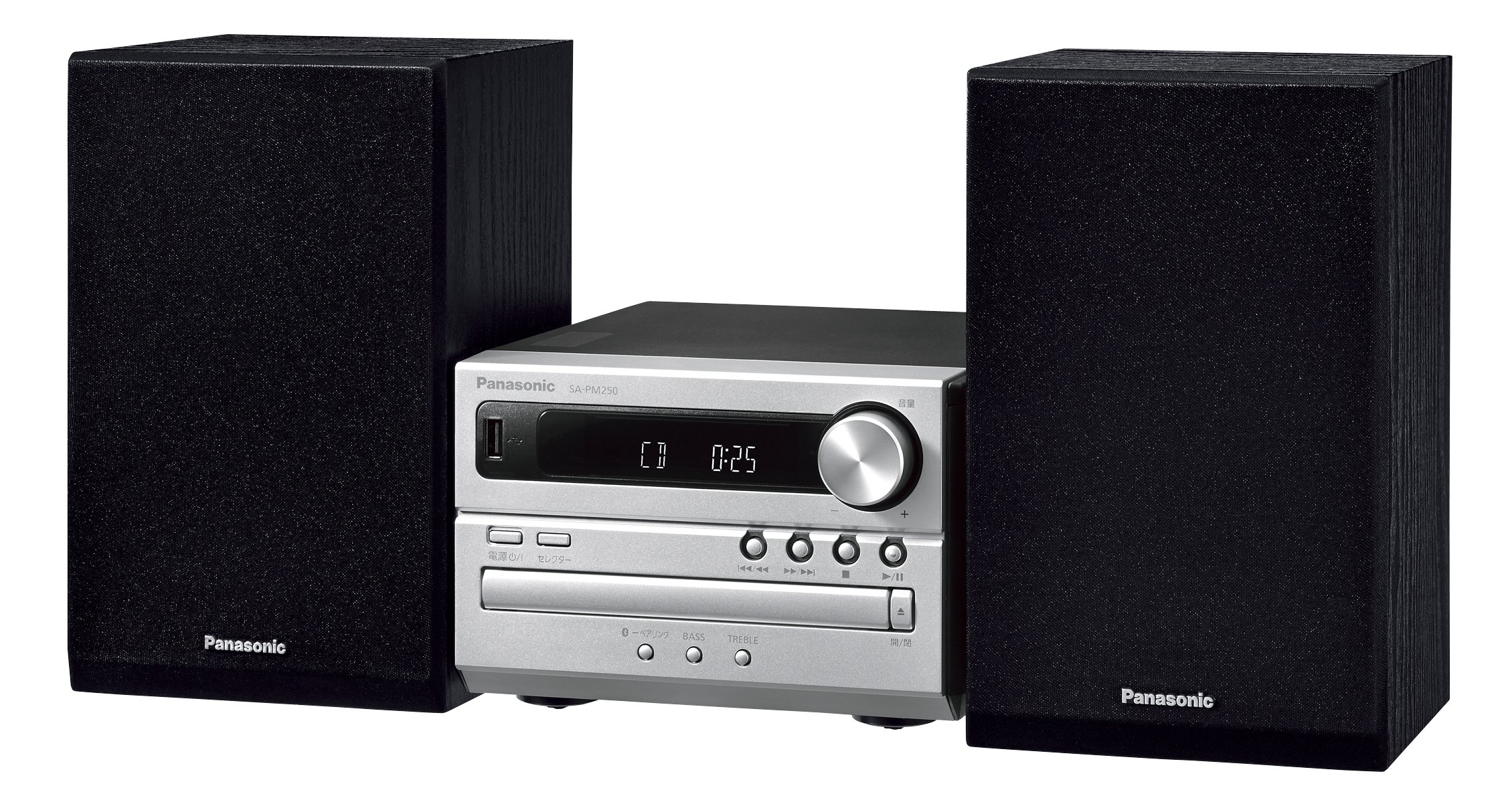 Panasonic SC-PM250-S Bluetooth CD Stereo System with USB Port - Home Audio Entertainment for Living Room, Bedroom & Office