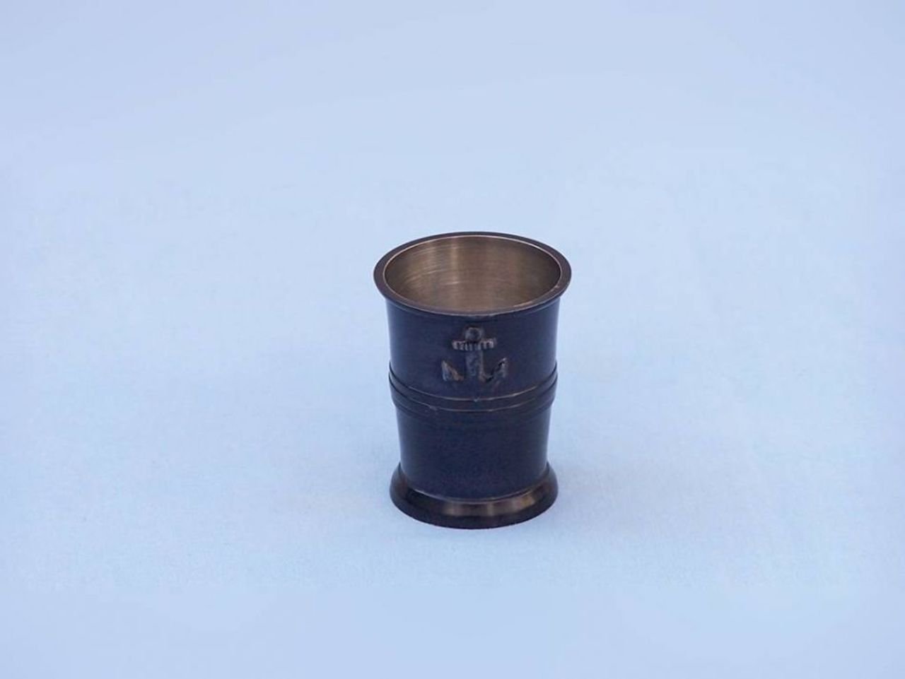 Hampton Nautical Oil Rubbed Bronze Anchor Shot Glasses Set of 6 - Rosewood Accent Barware for Nautical Theme Parties, Beach Weddings & Home Decor
