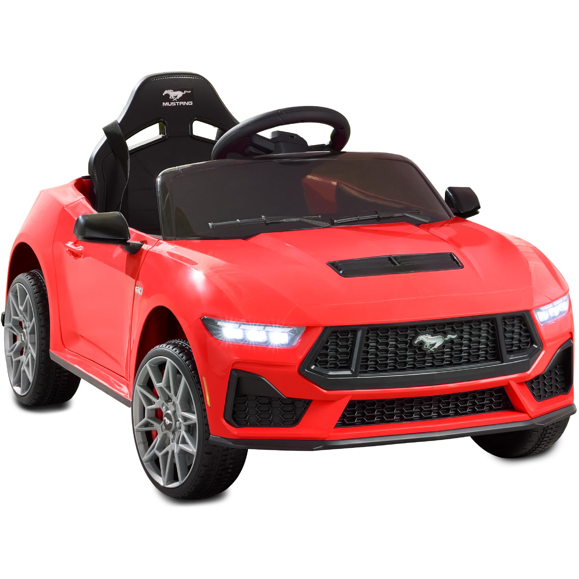 Best Choice Products 12V Electric Ride-On Car for Kids - Officially Licensed Ford Mustang with Parent Remote Control, LED Lights, 2 Speeds & Bluetooth - Red | Perfect for Birthday Gifts, Outdoor Play & Pretend Driving Fun