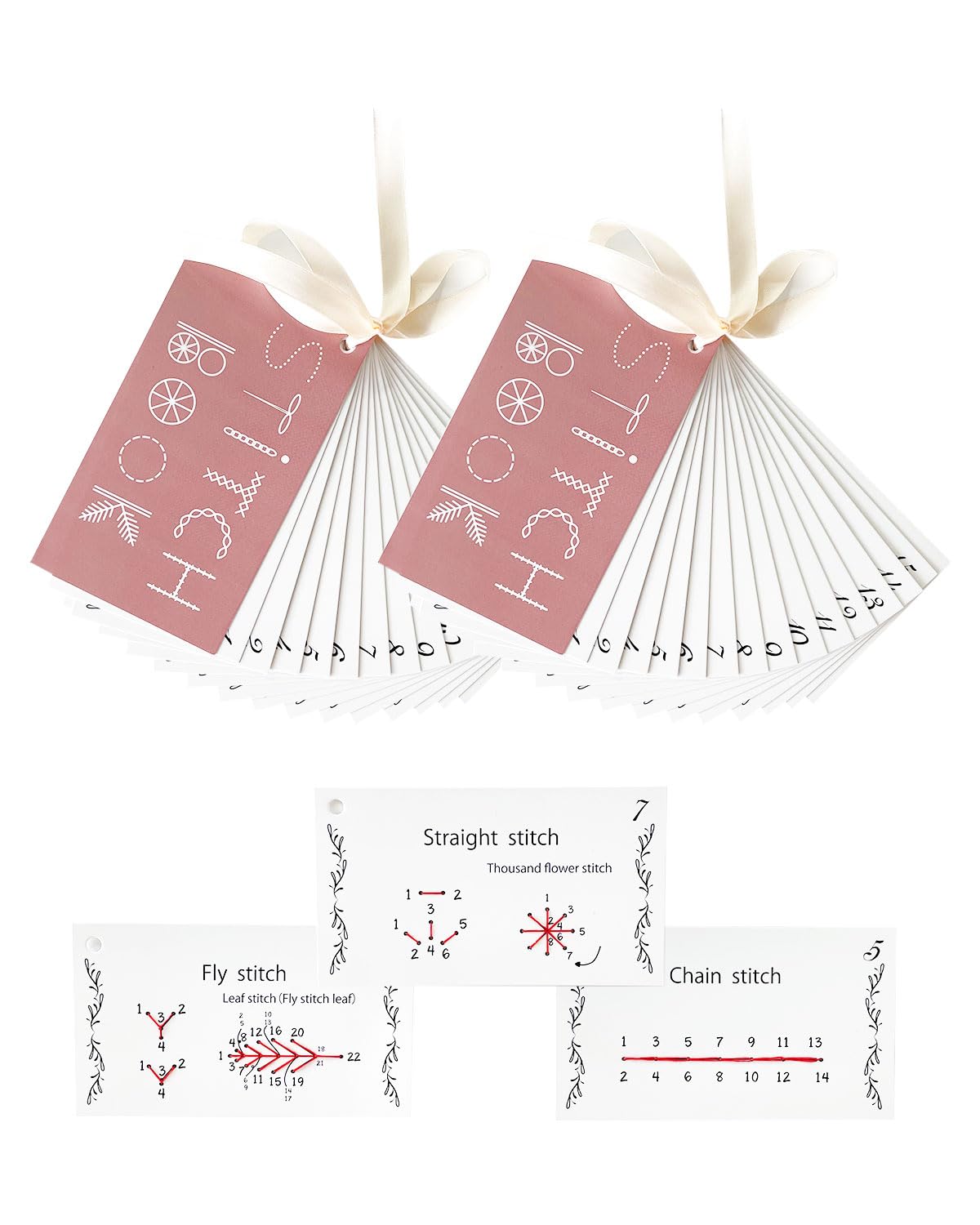 2 Pack Creative Mini Sewing Book for Beginners & Enthusiasts - DIY Sewing Kit with Essential Techniques & Embroidery Guide - Perfect for Handmade Crafts, Quilting, and Home Decor Projects
