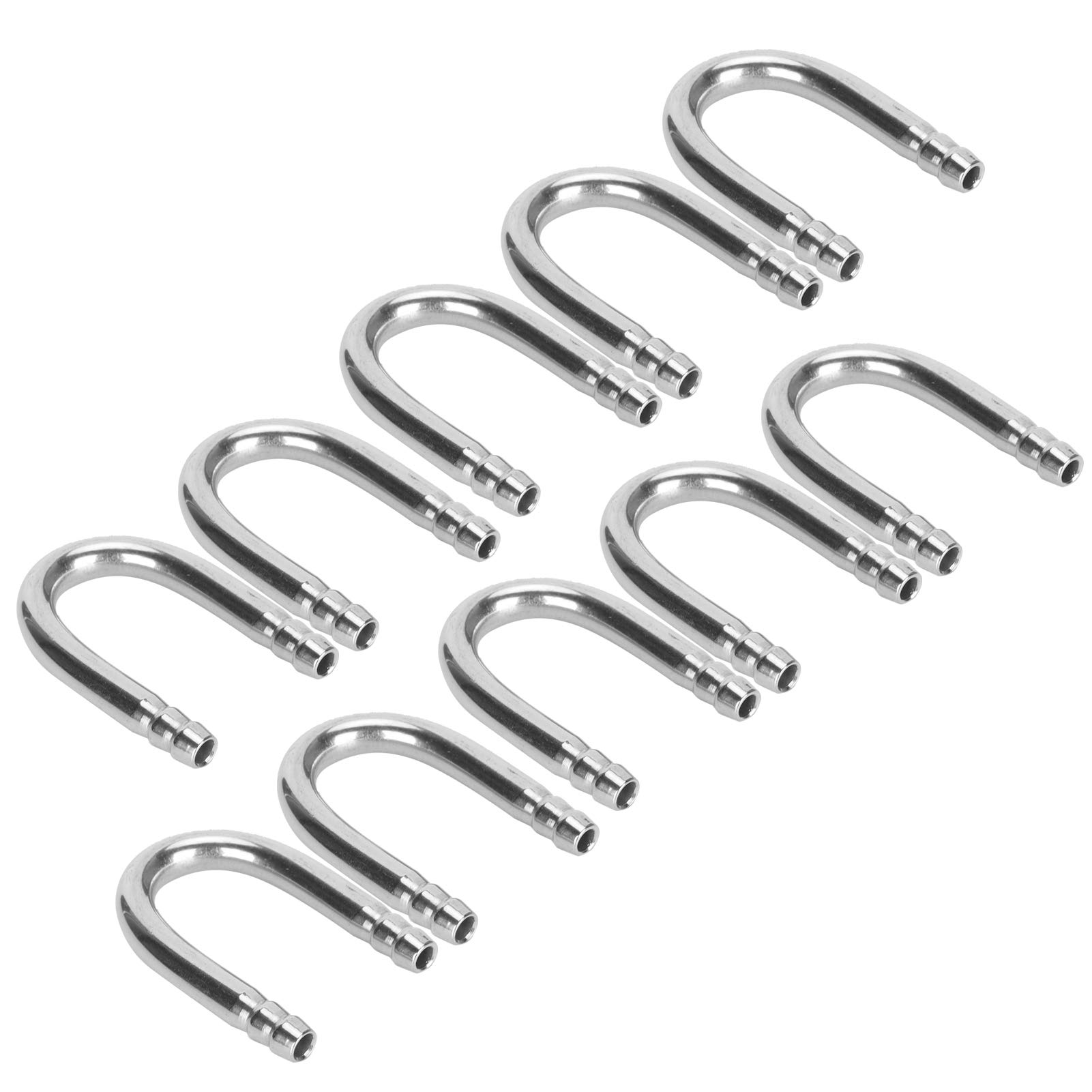 Stainless Steel Fish Tank Elbow Pipe - 10pcs U Shape Oxygen Pump Tubing with Anti-Drop Joint Clamping Teeth Design for Aquarium Air Pump | Perfect for Home Fish Tanks, Water Gardens & Aquatic Habitats