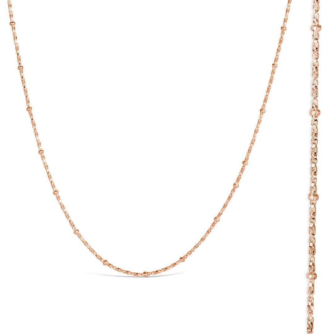 Rose Gold Vermeil Beaded Chain Necklace for Women - Elegant Layering Jewelry for Everyday Wear & Special Occasions